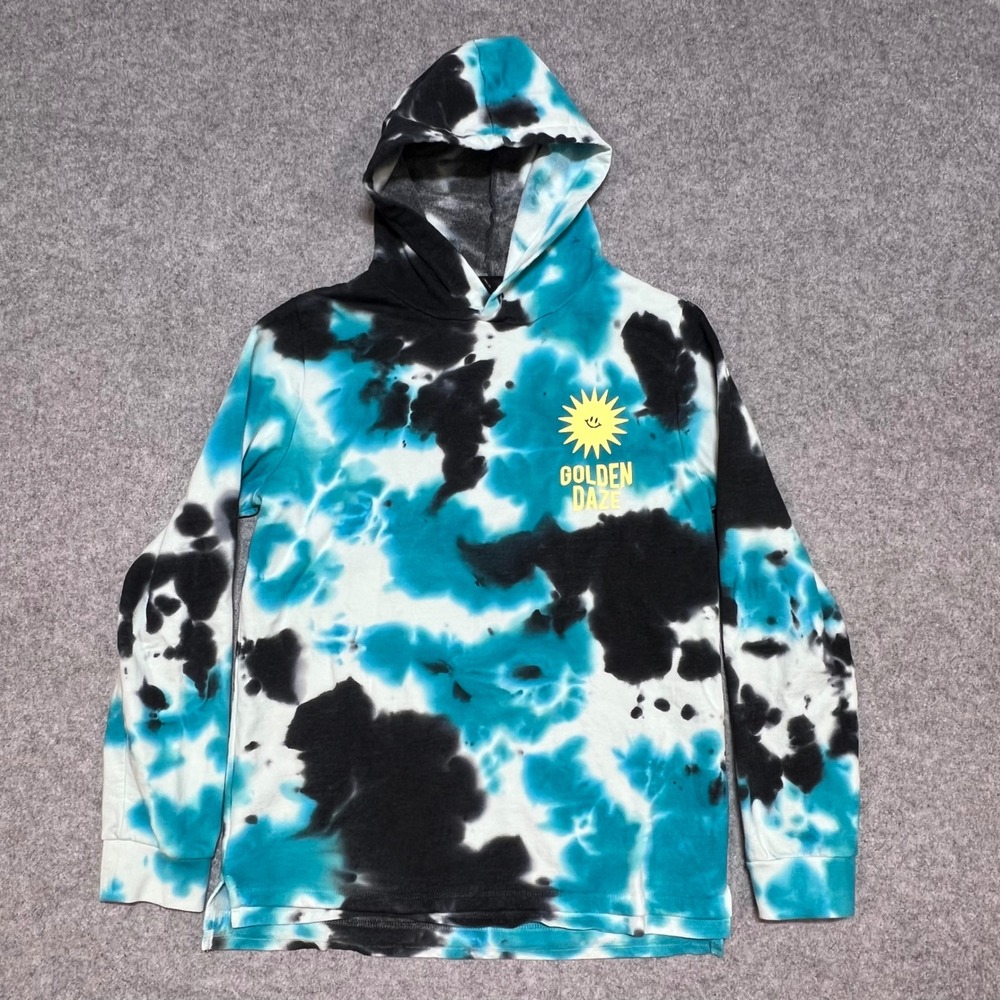 Art Class Boys XXL 18 Golden Daze Sun Tie‎ Dye Hoodie Teal Black White